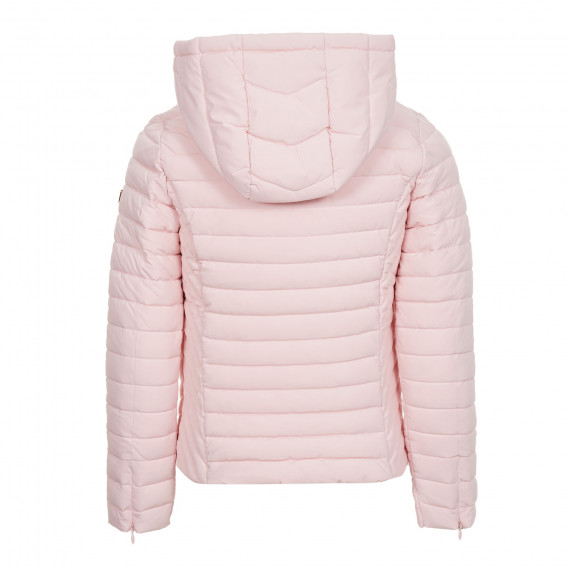 Ροζ πουπουλένιο μπουφάν με κουκούλα για κορίτσια Guess 180445 4