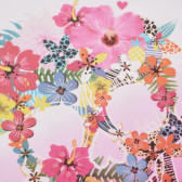 Μπλουζάκι με floral τύπωμα σε λευκό και ροζ χρώμα για κορίτσια Boboli 180893 3