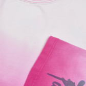 Μπλουζάκι με floral τύπωμα σε λευκό και ροζ χρώμα για κορίτσια Boboli 180894 4