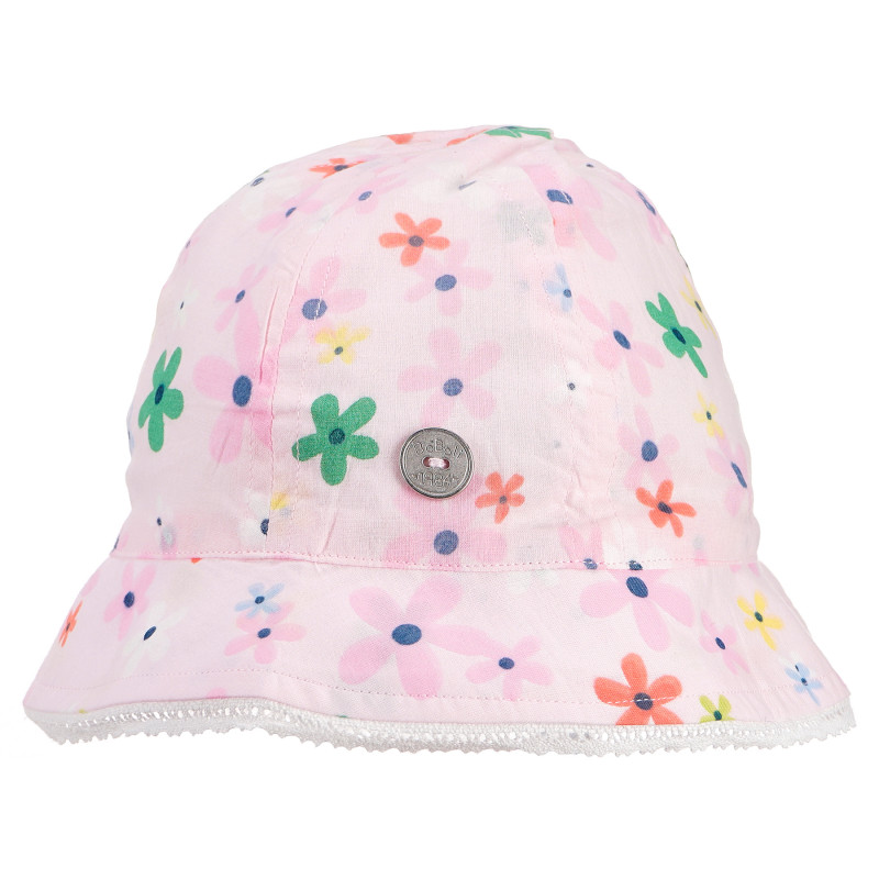 Βαμβακερό καπέλο με λουλουδένιο σχέδιο για κορίτσια, ροζ  180975