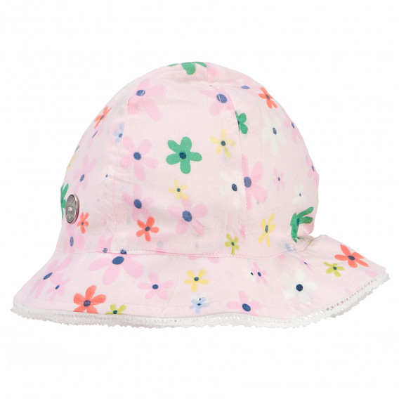 Βαμβακερό καπέλο με λουλουδένιο σχέδιο για κορίτσια, ροζ Boboli 180976 2