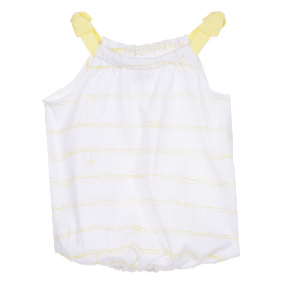 Βαμβακερό φόρεμα για μωρά σε λευκό και κίτρινο Tape a l'oeil 181091 
