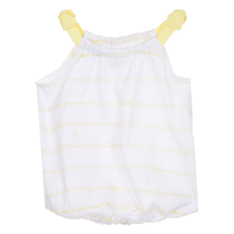 Βαμβακερό φόρεμα για μωρά σε λευκό και κίτρινο  181091