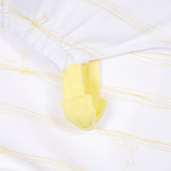Βαμβακερό φόρεμα για μωρά σε λευκό και κίτρινο Tape a l'oeil 181092 2
