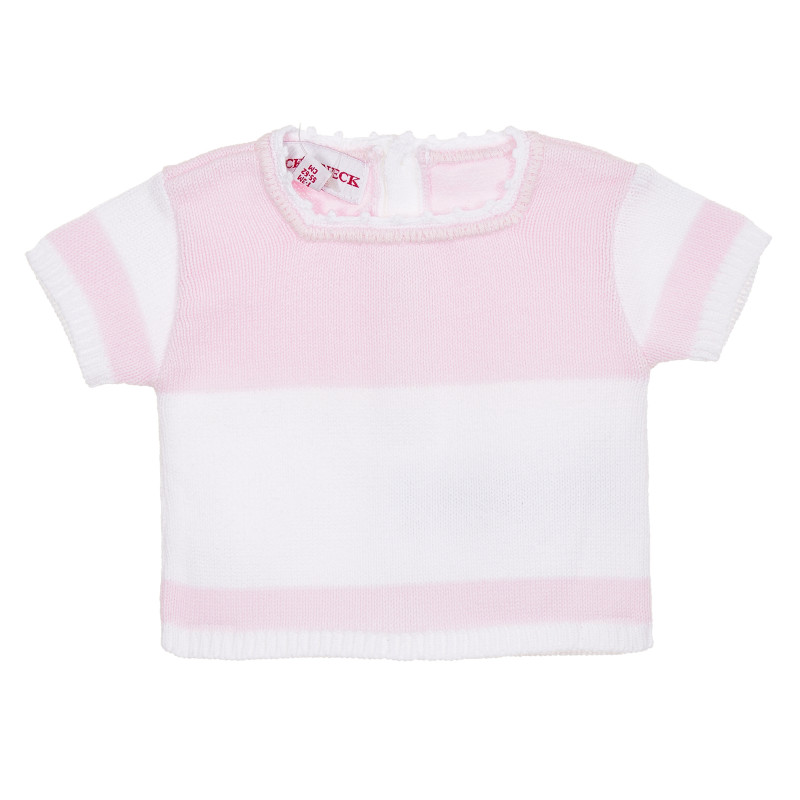 Βαμβακερή μπλούζα για μωρά σε λευκό και ροζ  181180