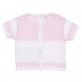 Βαμβακερή μπλούζα για μωρά σε λευκό και ροζ Neck & Neck 181183 4