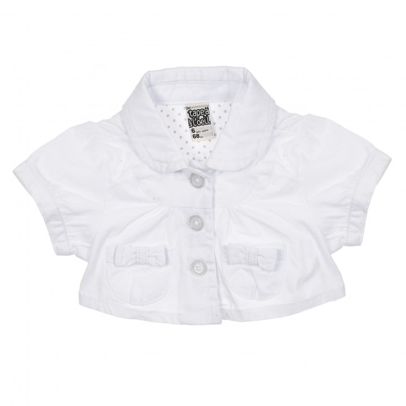 Βαμβακερό παιδικό μπουφάν σε λευκό χρώμα για κορίτσια Tape a l'oeil 181203 