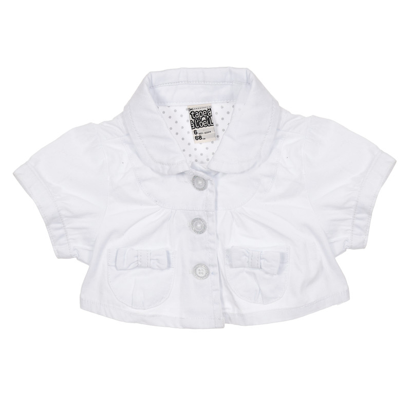 Βαμβακερό παιδικό μπουφάν σε λευκό χρώμα για κορίτσια  181203