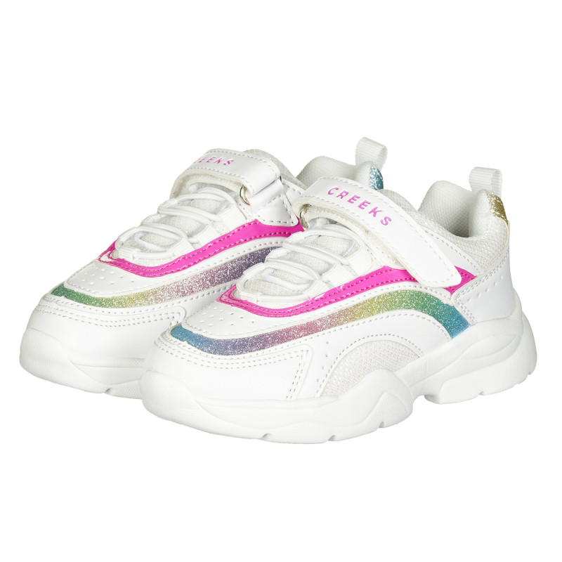 Λευκά παπούτσια με χρωματικές πινελιές για κορίτσια  181317