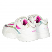 Λευκά παπούτσια με χρωματικές πινελιές για κορίτσια Creeks 181318 2