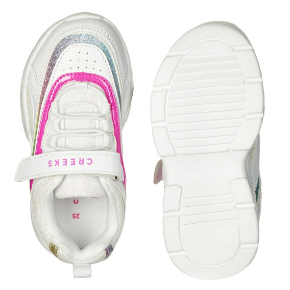 Λευκά παπούτσια με χρωματικές πινελιές για κορίτσια Creeks 181319 3
