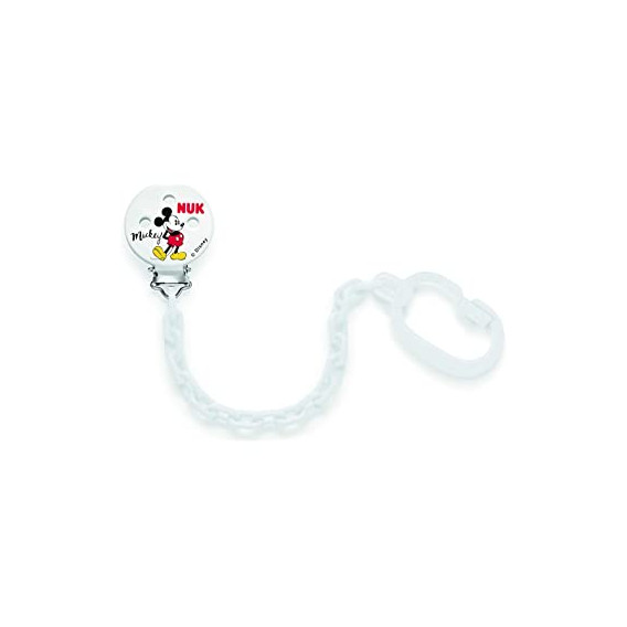 Πιπίλα με κλιπ λευκού χρώματος με σχέδιο Mickey NUK 181452 