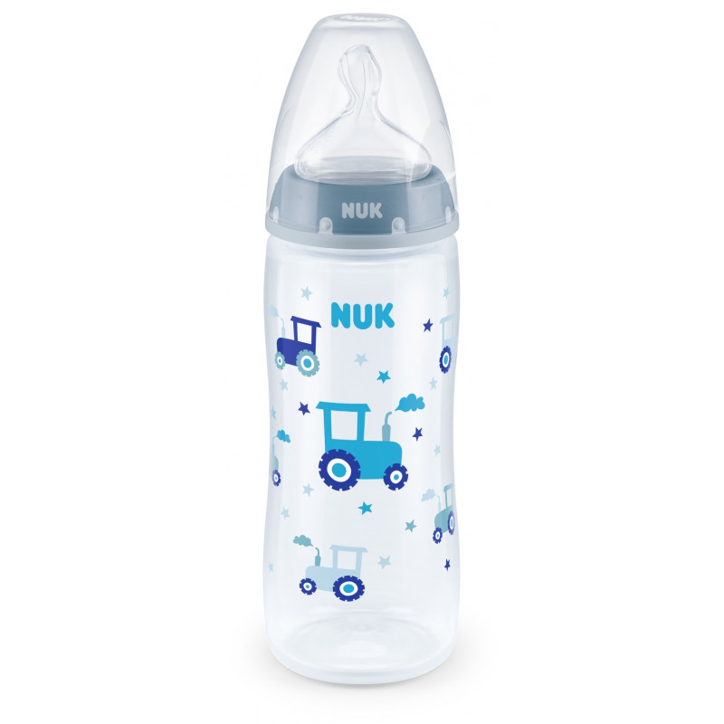 First Choice μπλε μπουκάλι πολυπροπυλενίου , Termo control​ με πιπίλα γρήγορης ροής για ηλικία 6-18 μηνών, 360 ml.  181489