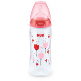 First Choice ροζ μπουκάλι πολυπροπυλενίου, Termo control​ με πιπίλα γρήγορης ροής για ηλικία 6-18 μηνών, 360 ml. NUK 181490 7