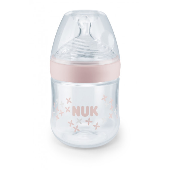 Nature Sense μπουκάλι ροζ χρώματος πολυπροπυλενίου με πιπίλα αργής ροής ηλικίας 0-6 μηνών, 150 ml. NUK 181535 7