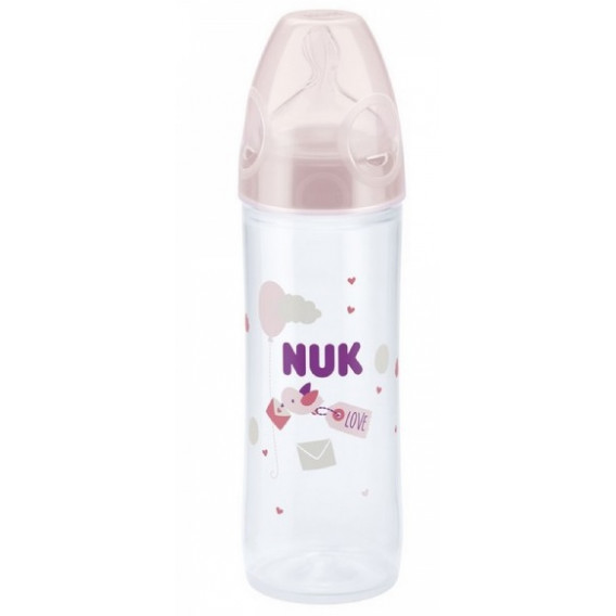 Ροζ μπουκάλι τροφοδοσίας πολυπροπυλενίου, με πιπίλα Μ, για ηλικία 6-18 μηνών, 250 ml NUK 181544 6