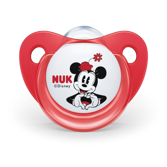 1 τεμ. κόκκινη πιπίλα με εκτύπωση Mickey για μωρά ηλικίας 0-6 μηνών NUK 181649 