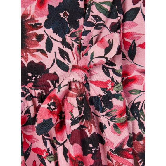 Φόρεμα από βιολογικό βαμβάκι με floral σχέδιο, κοραλί Name it 181840 3