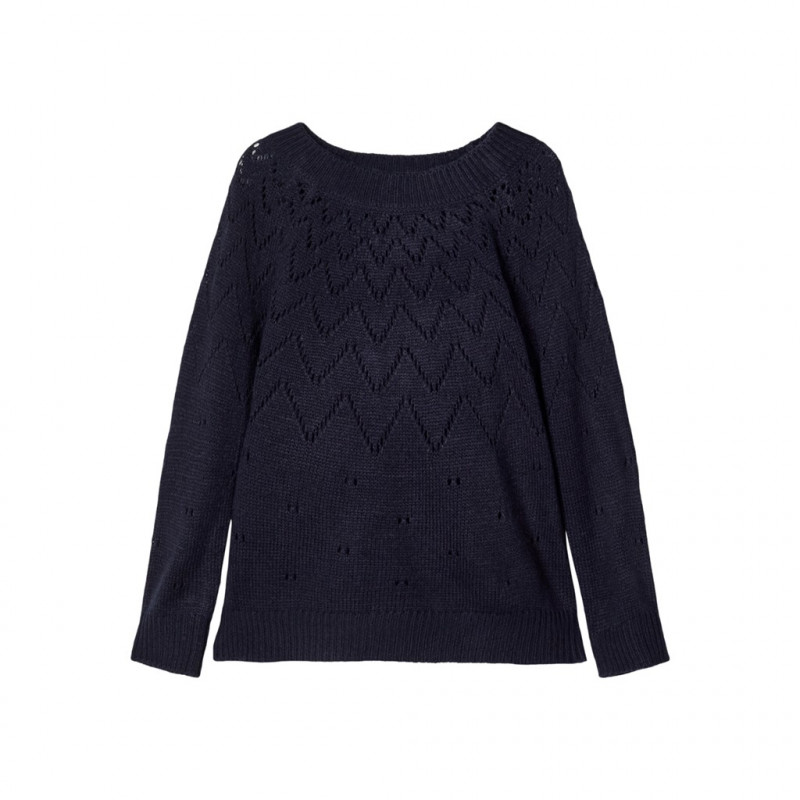 Πλεκτό πουλόβερ σε σκούρο μπλε για κορίτσια  181870