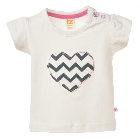 Βαμβακερό μπλουζάκι για μωρά με σχέδιο καρδιάς FZ frendz 182053 