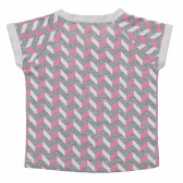 Βαμβακερό μπλουζάκι για κορίτσια με γεωμετρικό τύπωμα σε ροζ χρώμα FZ frendz 182080 2