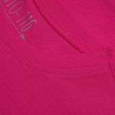 Βαμβακερή μπλούζα για κορίτσια, σε σκούρο ροζ χρώμα Disney 182145 4