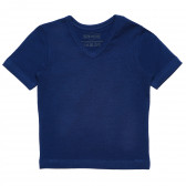 Βαμβακερό μπλουζάκι με λαιμόκοψη V για αγόρια σε μπλε χρώμα Disney 182539 