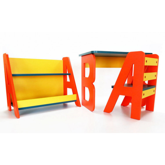 Παιδικό γραφείο με καρέκλα και ράφι - AB 1 HomyDesign 182735 