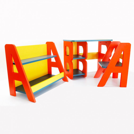 Παιδικό γραφείο με καρέκλα και ράφι - AB 2 HomyDesign 182739 