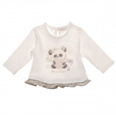 Βαμβακερή μακρυμάνικη μπλούζα με στάμπα αρκουδάκι Chicco 182793 
