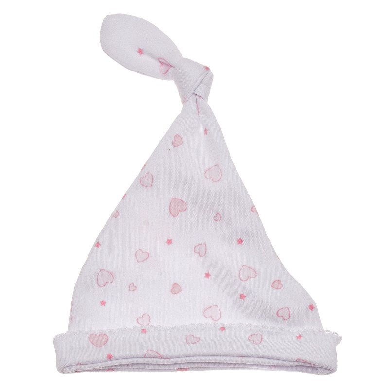 Βαμβακερός σκούφος με σχέδιο μωρού για κορίτσια, λευκός  182870