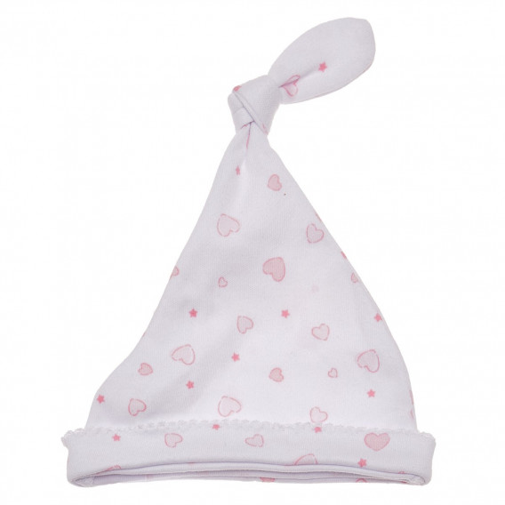 Βαμβακερός σκούφος με σχέδιο μωρού για κορίτσια, λευκός Idexe 182871 2
