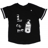 Μπλουζάκι βαμβακερό για μωρά, μαύρο Idexe 183568 