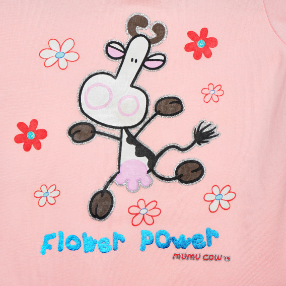 Μπλουζάκι με τύπωμα αγελάδας, ροζ Idexe 183794 2