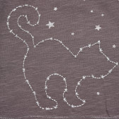 Βαμβακερή μπλούζα με κεντημένο γατάκι, για κορίτσια Idexe 184017 3