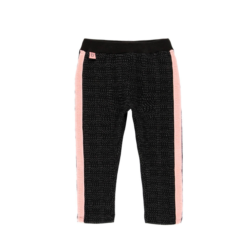 Παντελόνι με ροζ μπορντούρα για μωρά, μαύρο  184045