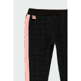 Παντελόνι με ροζ μπορντούρα για μωρά, μαύρο Boboli 184047 3