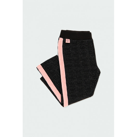 Παντελόνι με ροζ μπορντούρα για μωρά, μαύρο Boboli 184048 4