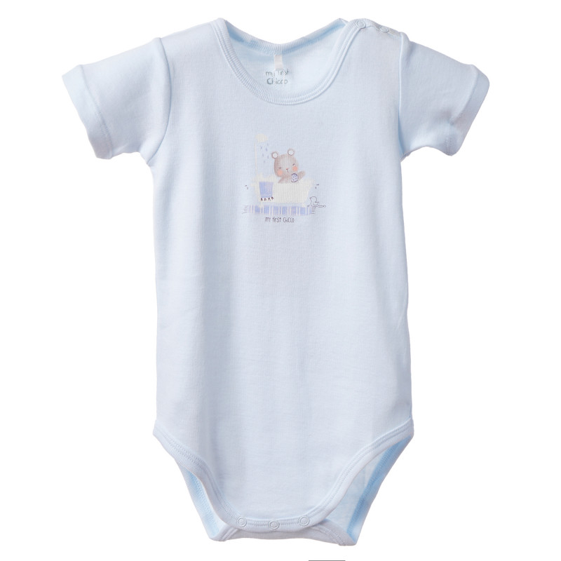 Βαμβακερό κορμάκι για μωρό, σε γαλάζιο χρώμα  184951