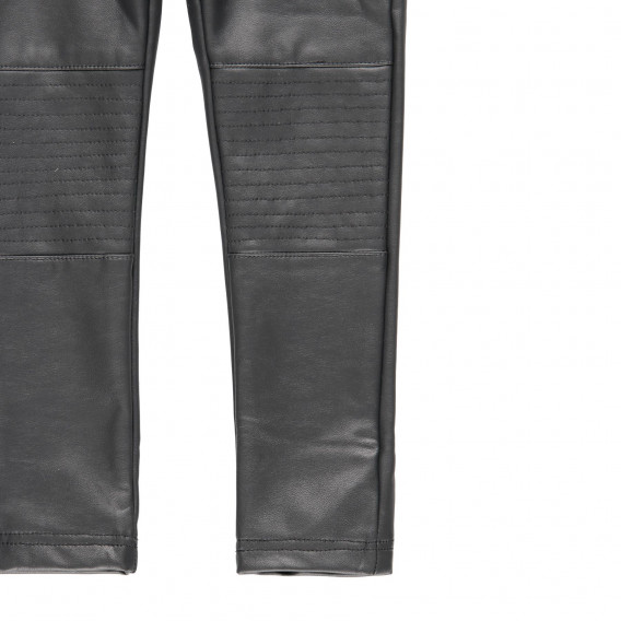 Παντελόνι από οικολογικό δέρμα για κορίτσια, σκούρο γκρι Boboli 185619 4