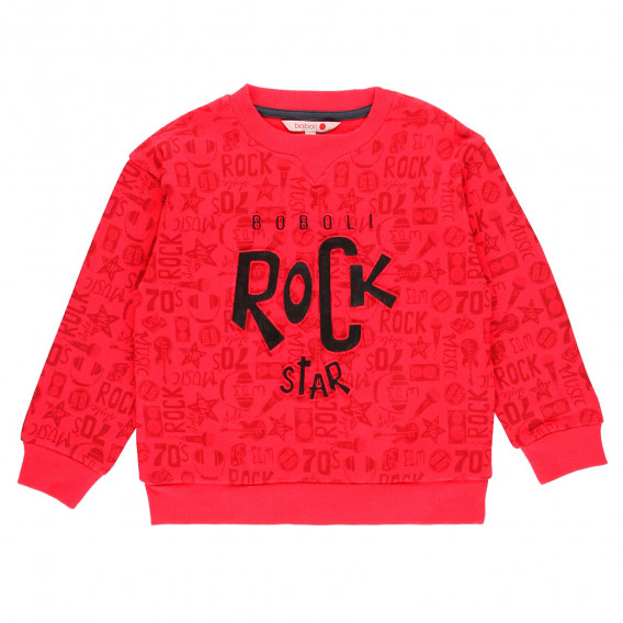 Rock Star βαμβακερή μπλούζα για αγόρια, κόκκινο Boboli 185681 