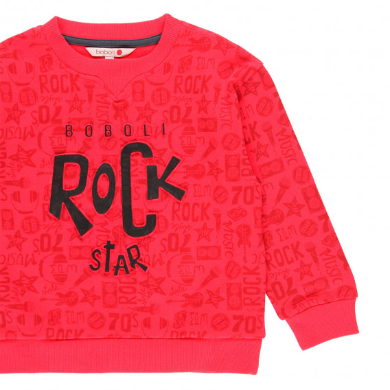 Rock Star βαμβακερή μπλούζα για αγόρια, κόκκινο Boboli 185684 4