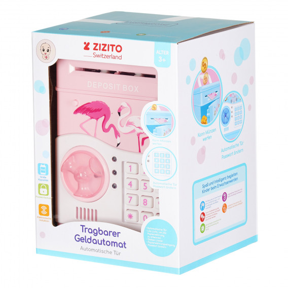 Χρηματοκιβώτιο παιχνιδι με 7 τύπους μουσικής, Safe bank, ροζ ZIZITO 185692 4