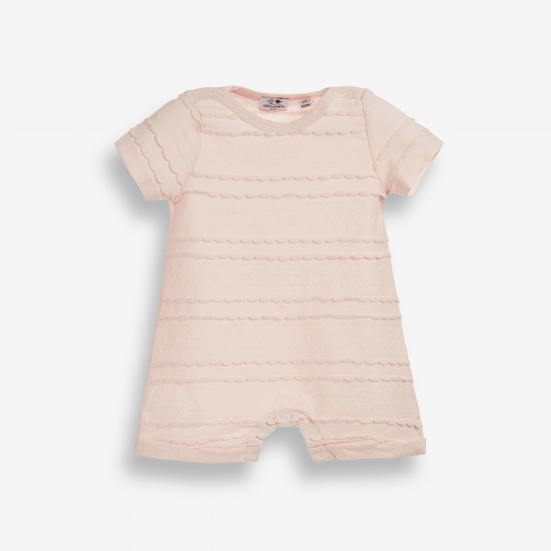 Κοντομάνικο, βαμβακερό φορμάκι για κορίτσι, σε ροζ χρώμα    185931