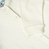 Βαμβακερό, μακρυμάνικο φορμάκι με διακοσμητική πλέξη, σε λευκό χρώμα PIPPO&PEPPA 185937 3