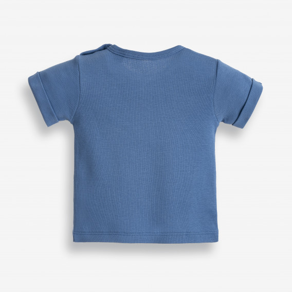 Βαμβακερό μπλουζάκι σε σκούρο μπλε χρώμα με στρίφωμα στα μανίκια και τυπωμένο σχέδιο, για αγόρι PIPPO&PEPPA 185944 2