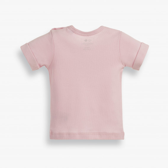 Βρεφικό, βαμβακερό μπλουζάκι,  με στρίφωμα στα μανίκια και τυπωμένο σχέδιο, για κορίτσι, σε χρώμα ροζ PIPPO&PEPPA 185952 2