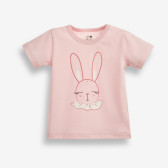Βρεφικό, βαμβακερό μπλουζάκι σε ροζ χρώμα με τυπωμένο σχέδιο λαγουδάκι PIPPO&PEPPA 185963 