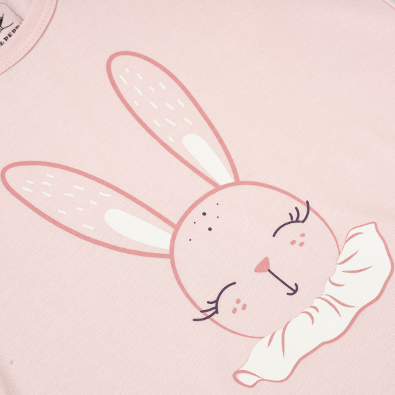 Βρεφικό, βαμβακερό μπλουζάκι σε ροζ χρώμα με τυπωμένο σχέδιο λαγουδάκι PIPPO&PEPPA 185965 3