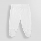 Λευκό, βαμβακερό, βρεφικό παντελόνι PIPPO&PEPPA 185969 